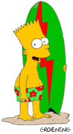 Bart mit Surfbrett